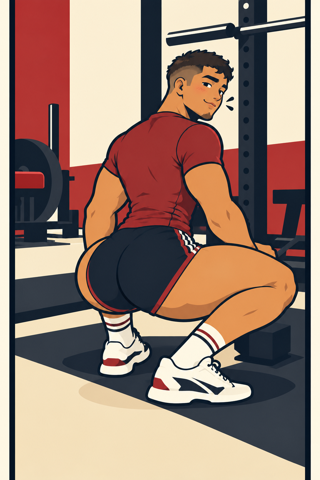 Dorian Cruz training in the gym.